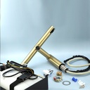 Robinet Electronique + Distributeur de savon + Sèche-mains sur plage, Doré mat, Orly Air