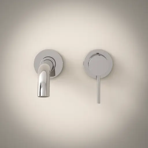 Robinet mitigeur lavabo mural encastré, chrome, Châtelet III