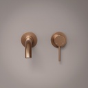 Robinet mitigeur lavabo mural encastré doré rose brossé, Châtelet