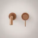 Robinet mitigeur lavabo mural encastré doré rose brossé, Châtelet