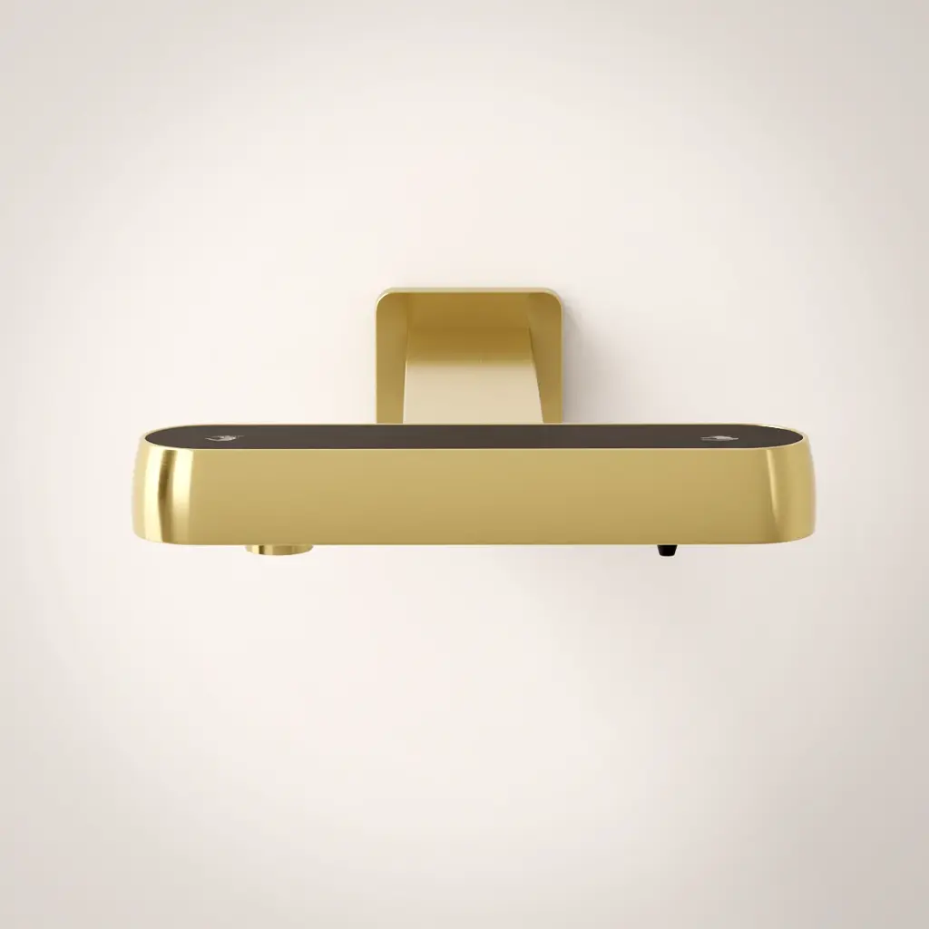 Robinet Electronique + Distributeur de savon mural, Doré mat, Orly