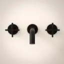 Robinet mélangeur lavabo mural encastré noir satiné, Cross II