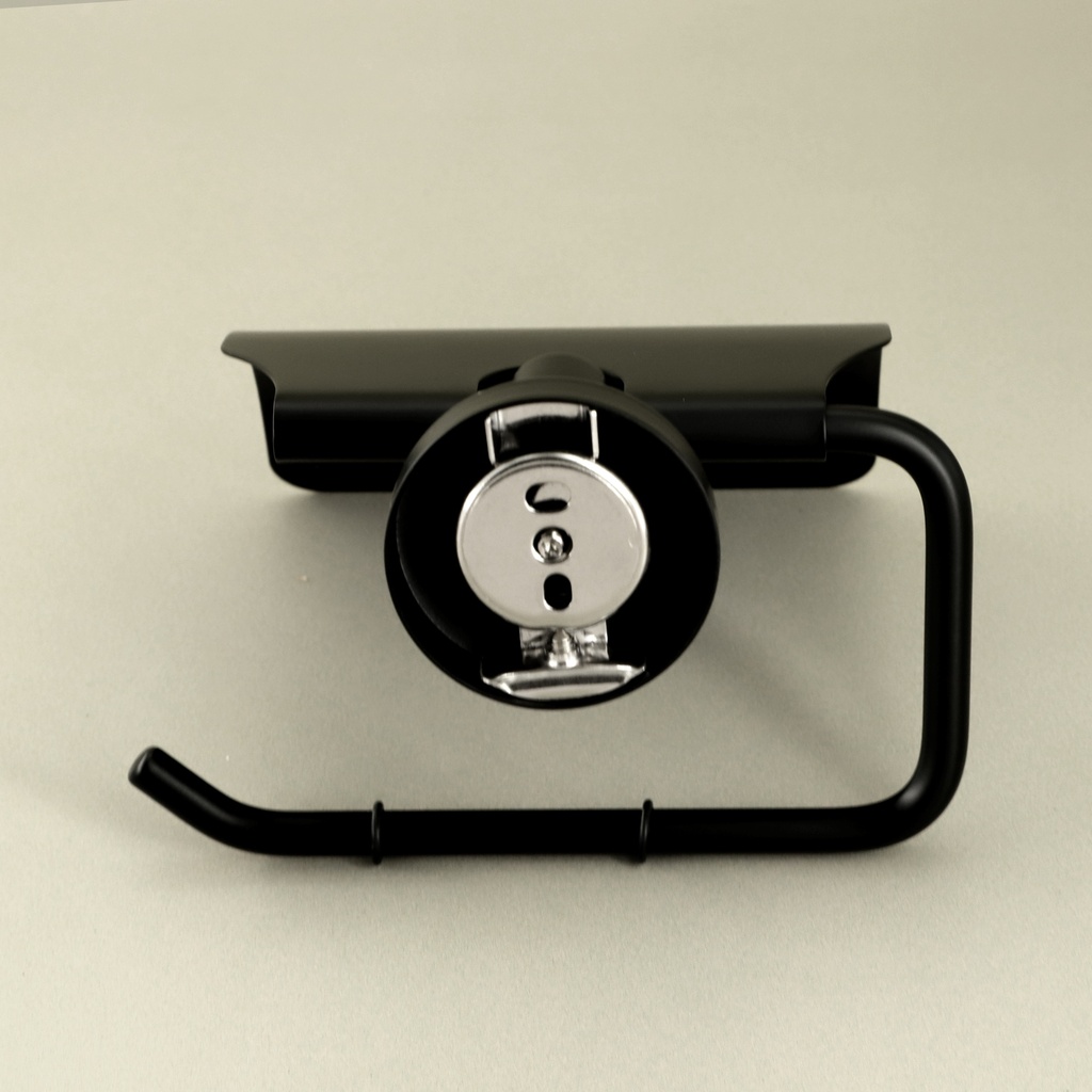 Porte-rouleau avec couvercle noir brossé, Châtelet