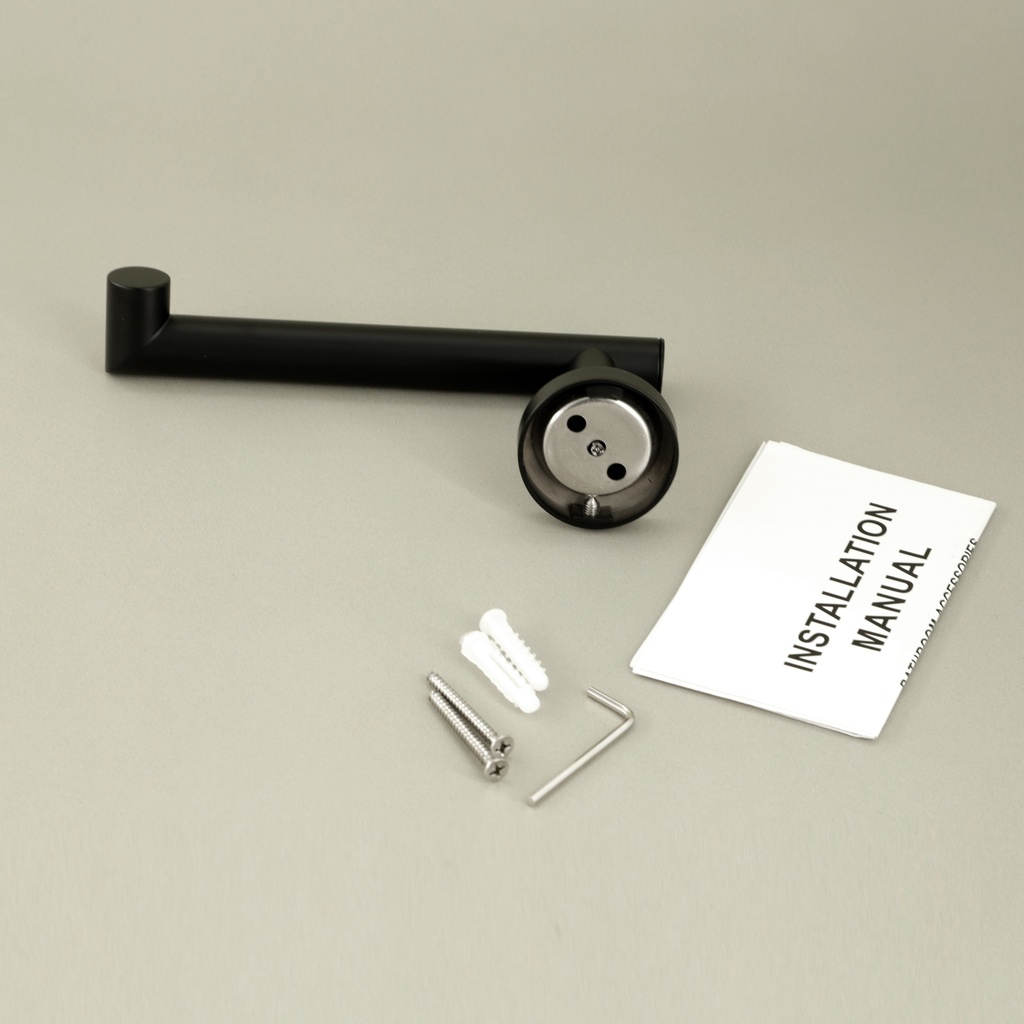 Porte rouleau, Noir Brossé, Chatelet, 17.6cm