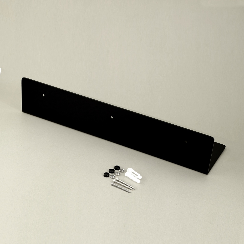 Porte-serviette 40 cm avec tablette, noir brossé, Châtelet