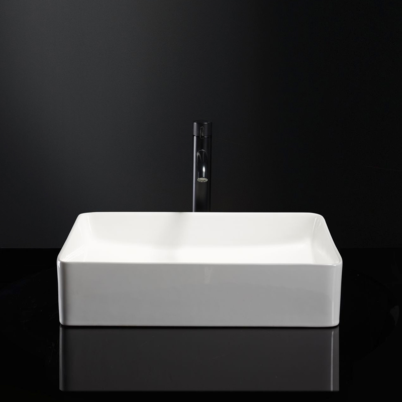 Vasque à poser rectangulaire 47 x 36cm Blanc brillant, Enora
