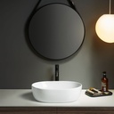 Vasque à poser ovale 48 x 35 cm Blanc brillant, Elsa