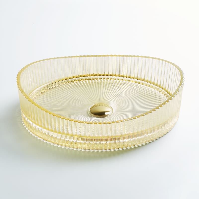 Vasque à poser en verre 50x37.5x14cm Doré, Burano 