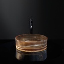 Vasque à poser en verre 36x36x11.5cm Ambre, Torcello