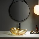 Vasque en verre à Poser 50x36x16cm Gold, Venezia 