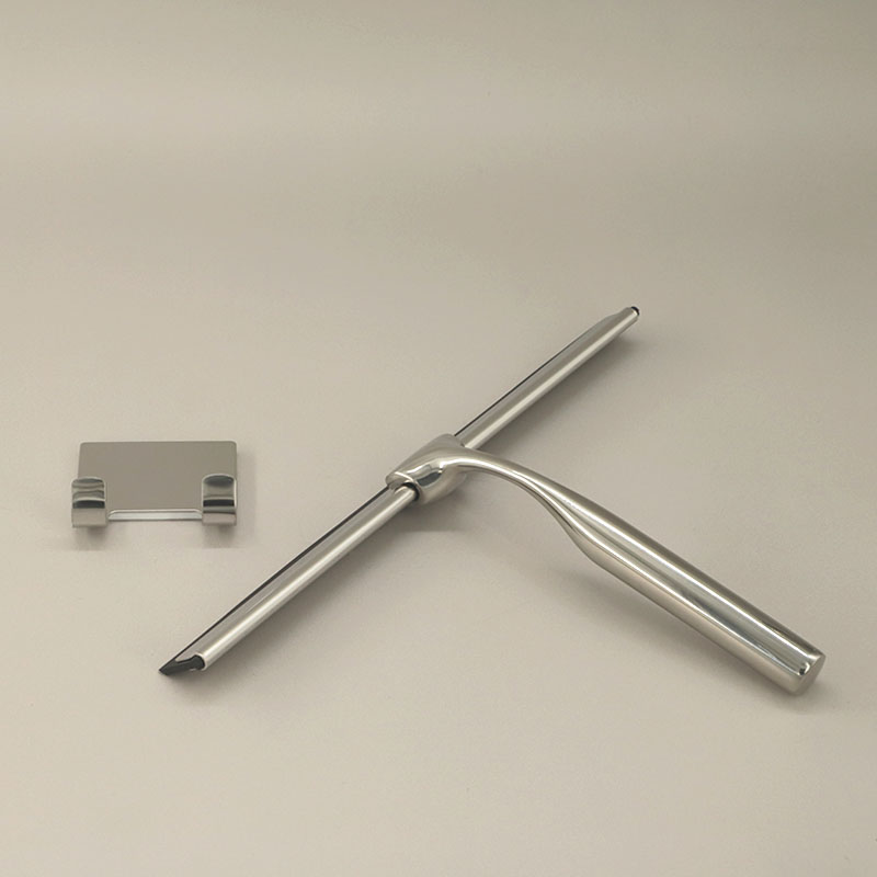 Raclette essuie vitre Châtelet avec support mural, chromé