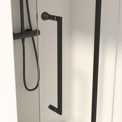 Porte de douche Coulissante de 106.8 à 168.5 cm Noir mat, Paro