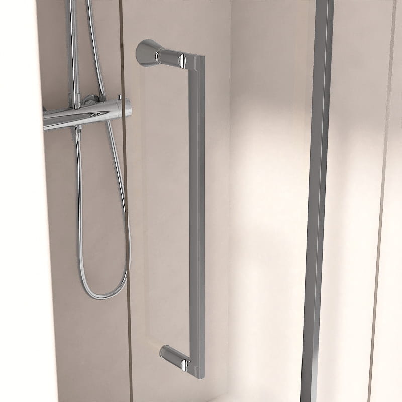 Porte de douche Coulissante de 106.8 à 168.5 cm Chromée, Paro