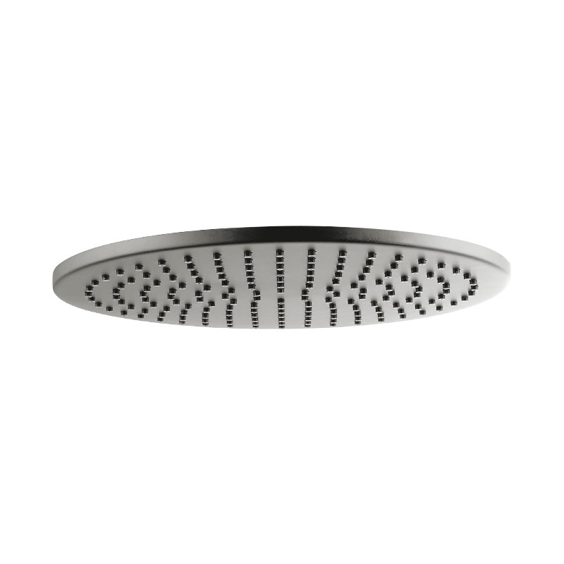 Pomme de douche ronde inox brossé, 25 cm