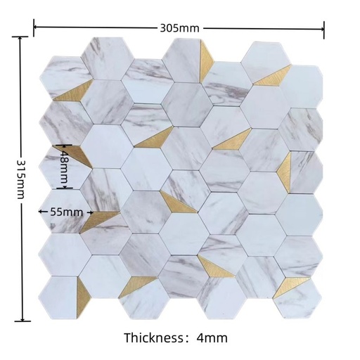 Mosaïque 28.8x29.2x4 Torano, Adhésive, Prix des 4 pièces