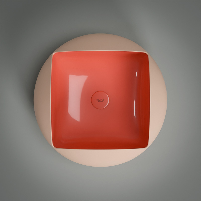 Vasque à poser 46x19cm Rose et Orange, Pétale   