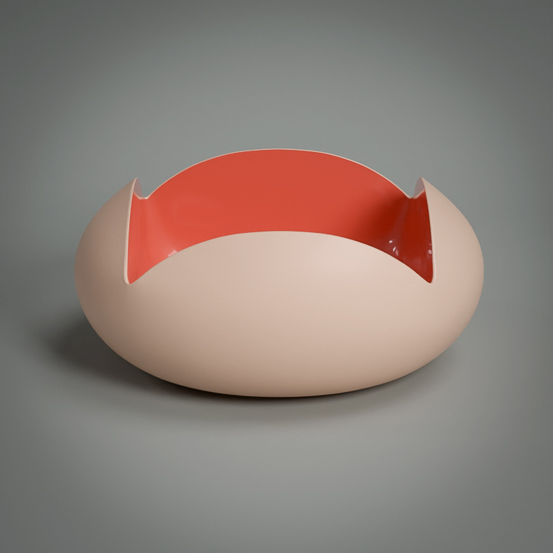 Vasque à poser 46x19cm Rose et Orange, Pétale   