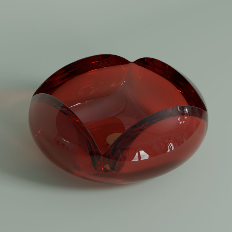 Vasque à poser 46x19cm Rouge, Pétale 