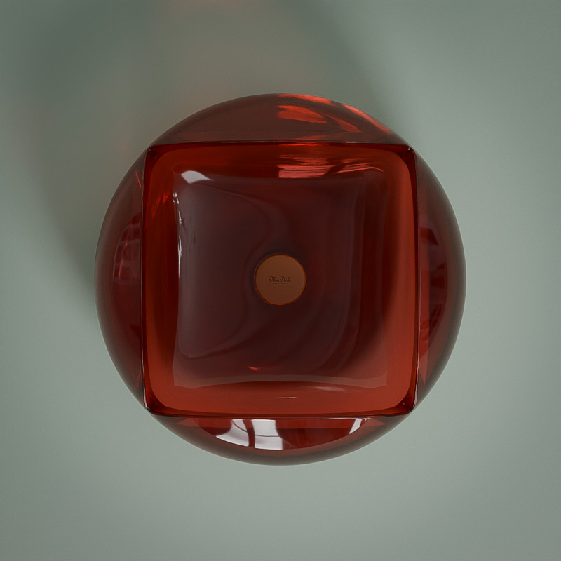 Vasque à poser 46x19cm Rouge, Pétale 