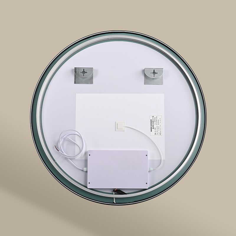 Miroir 80 cm éclairage Led frontal et rétroéclairé, Anti-buée Noir Mat, Prestige