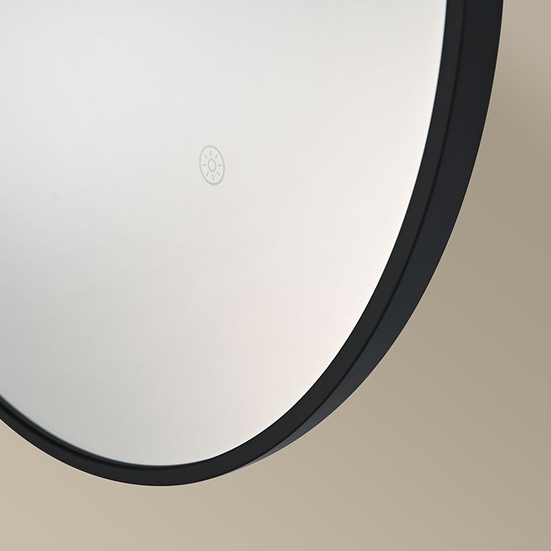 Miroir rond 50cm rétroéclairage Led et Anti-Buée Noir Mat, Chatelet 