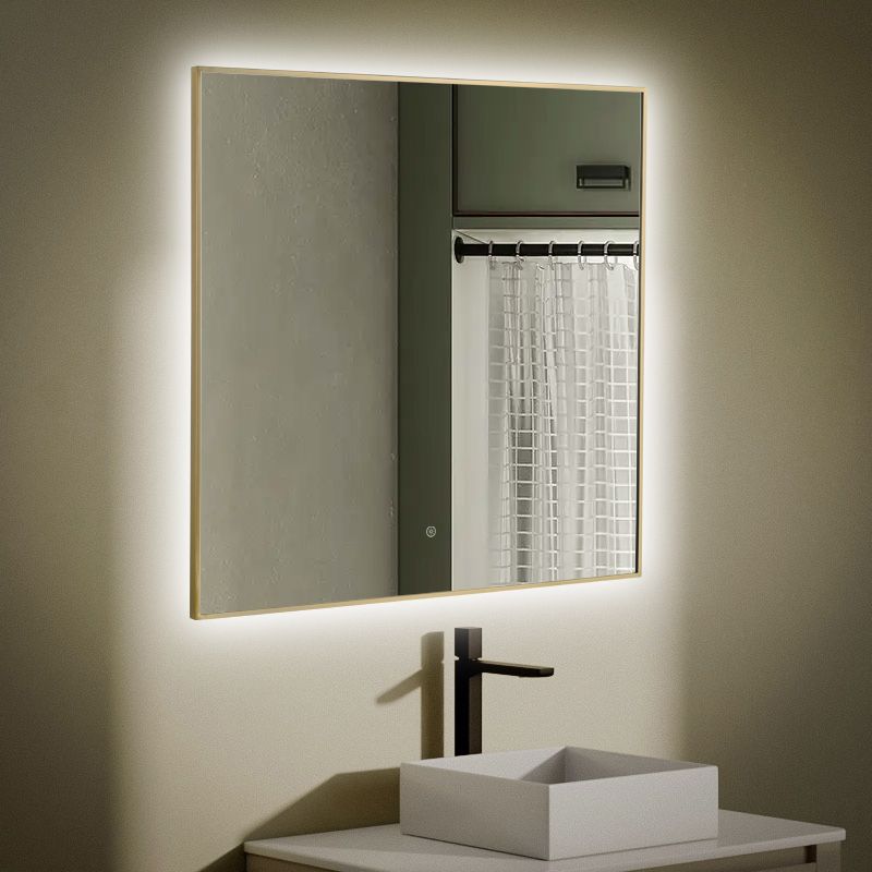Chatelet Miroir Carre 80X80 Led+Anti-Buee Dore Mat