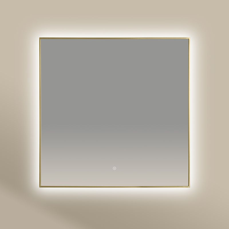 Chatelet Miroir Carre 80X80 Led+Anti-Buee Dore Mat