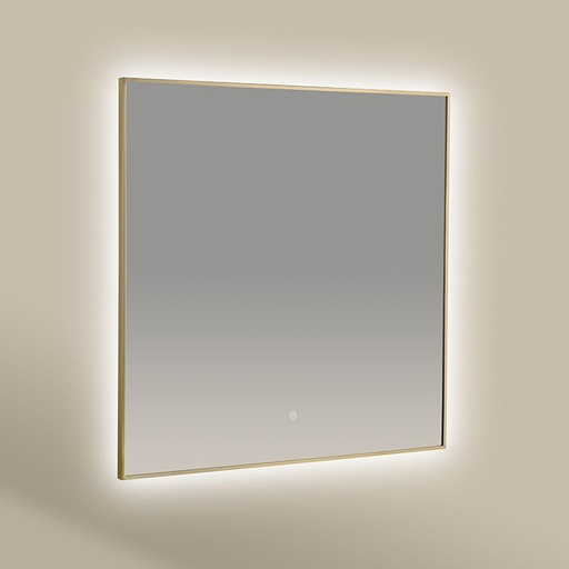 Chatelet Miroir Carre 80X80 Led+Anti-Buee Dore Mat