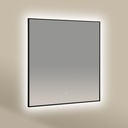 Chatelet Miroir Carre 80X80 Led+Anti-Buee Noir Mat