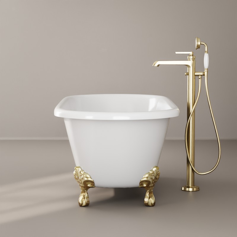 Baignoire îlot rétro en fonte blanche, 170x77 cm, London