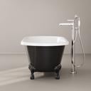 Baignoire îlot en fonte, 170x77 cm, peinte en noir, London