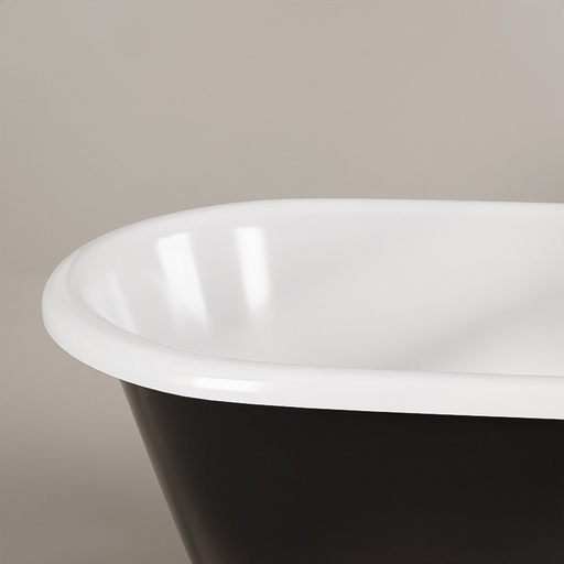 Baignoire îlot en fonte, 170x77 cm, peinte en noir, London