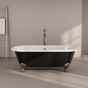 Baignoire îlot en fonte, 170x77 cm, peinte en noir, London