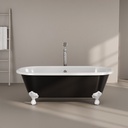 Baignoire îlot en fonte, 170x77 cm, peinte en noir, London