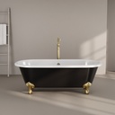 Baignoire îlot en fonte, 170x77 cm, peinte en noir, London