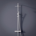 Colonne de douche avec mitigeur mécanique, Ø25cm, blanc mat, Châtelet III