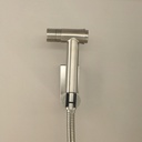 Set douchette hygiénique inox brossé pour WC à poser, Steel