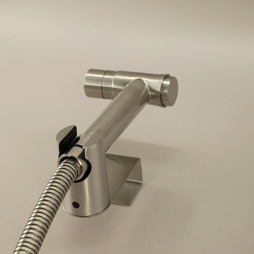 Set douchette hygiénique inox brossé pour WC à poser, Steel