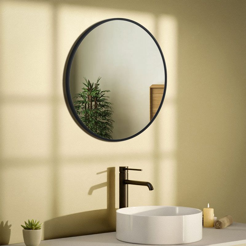 Miroir Rond 50cm Noir Mat, Châtelet 