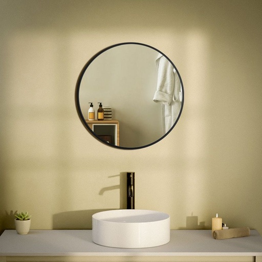 Chatelet Miroir Rond Diam50 Noir Mat