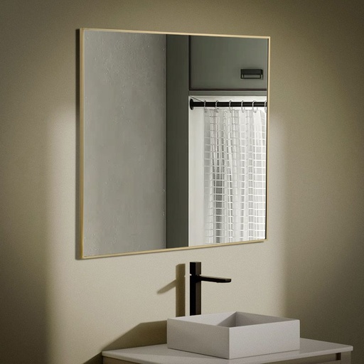 Chatelet Miroir Carre 80X80 Dore Mat