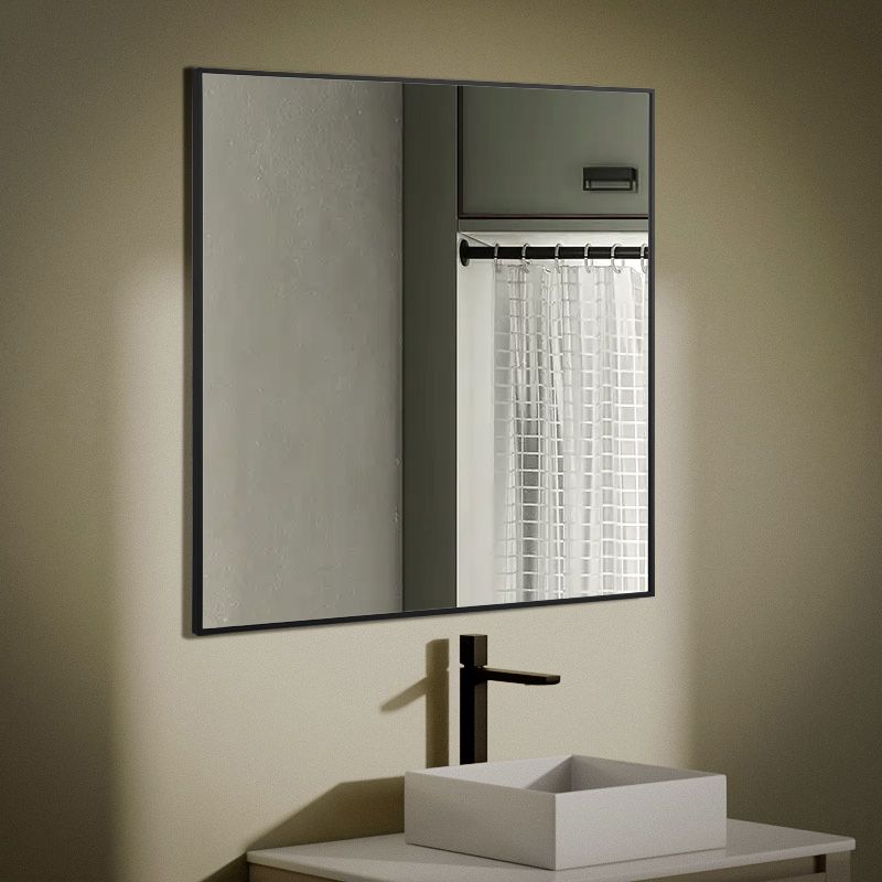 Miroir Carré 80X80 Noir Mat, Châtelet 