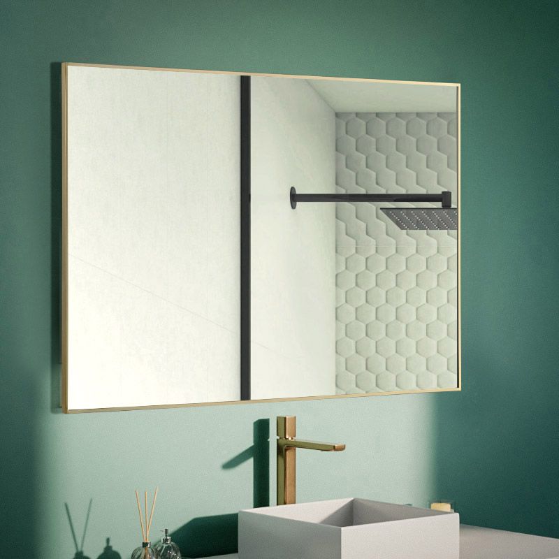 Miroir rectangulaire 120X80 Doré Brossé, Châtelet