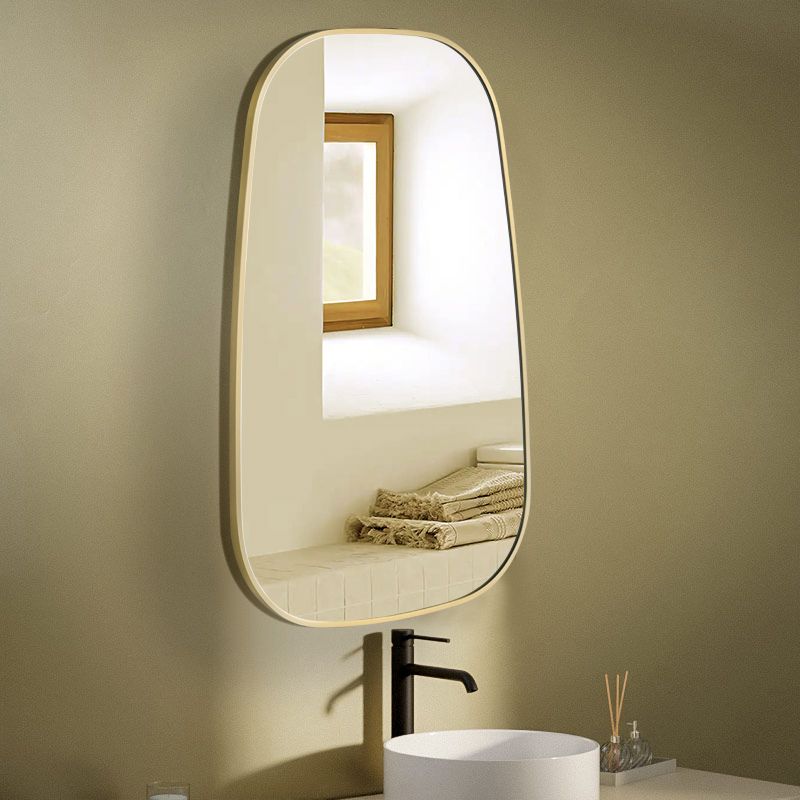 Miroir Organique 50X80 Dore Mat, Elipse 
