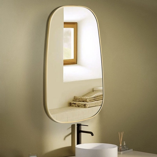 Elipse Miroir Rectangulaire 60X80 Dore Mat