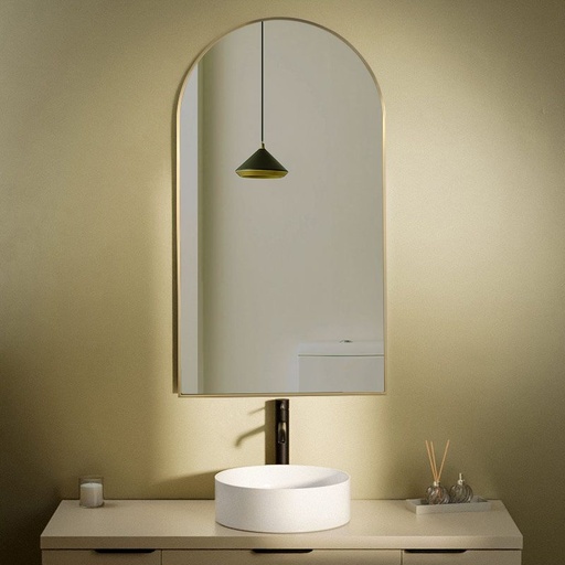 Miroir Demi Lune 55X100 Dore Mat, Chatelet