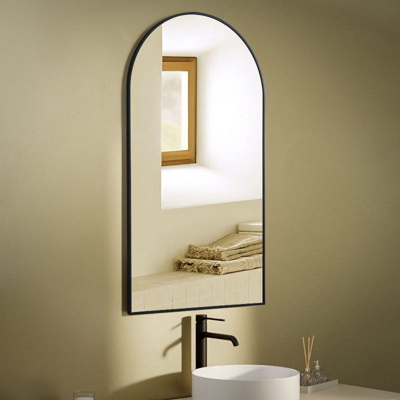 Miroir Demi-Lune 55X100 Noir Mat Châtelet 