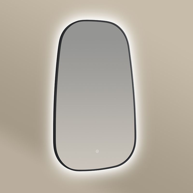 Elipse Miroir Rect.50X80 Led+Anti-Buee Noir Mat