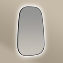 Elipse Miroir Rect.50X80 Led+Anti-Buee Noir Mat