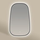 Elipse Miroir Rect.50X80 Led+Anti-Buee Noir Mat